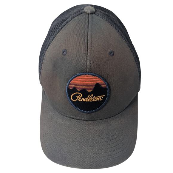 Pendleton Other - Pendleton Sunset Mountain Logo Patch Gray Mesh Snapback Trucker Hat 110 Flex Fit